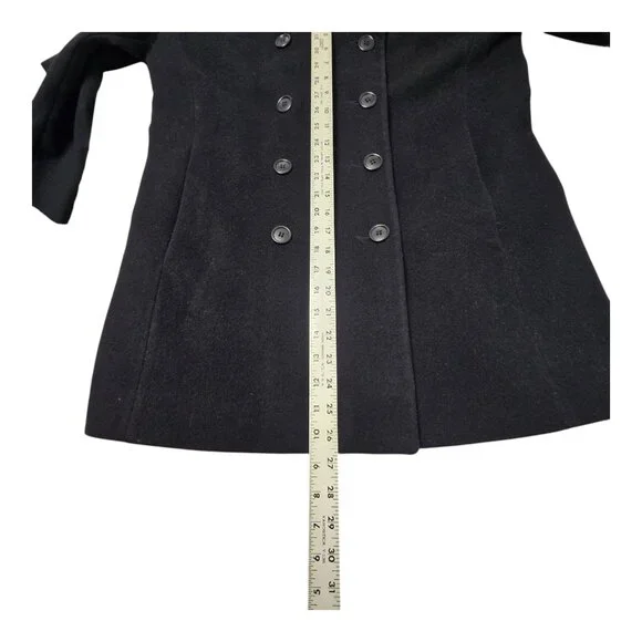 Jones New York Women's Double Breasted Peacoat XL Black Pre-owned - Picture 7 of 11